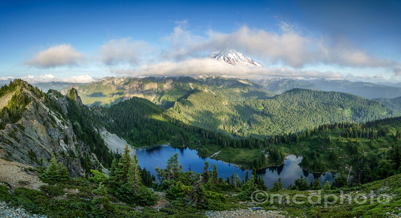 Eunice Lake and Mount Rainier from Tolmie Peak Lookout - 2016